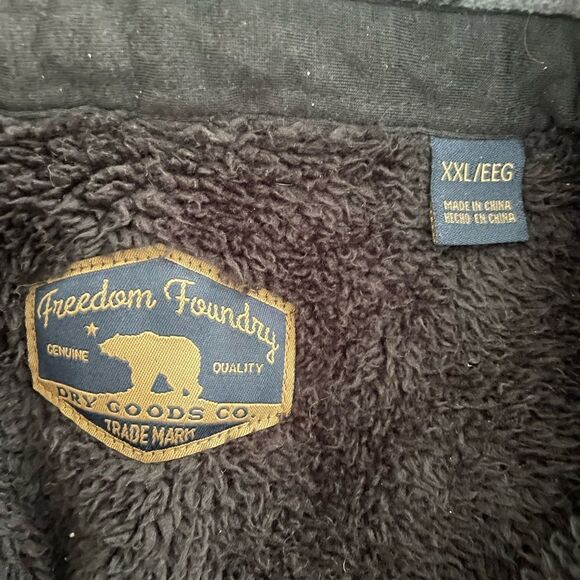 Men’s Freedom Foundry Gray/red/black Plaid Fleece Shirt / Shacket Lined Size XXL - Picture 7 of 9